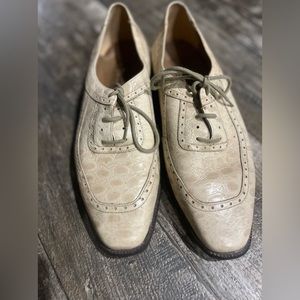 VTG Donato Marrone genuine Leather cream Alligator Loafers Sz 11 dress shoes